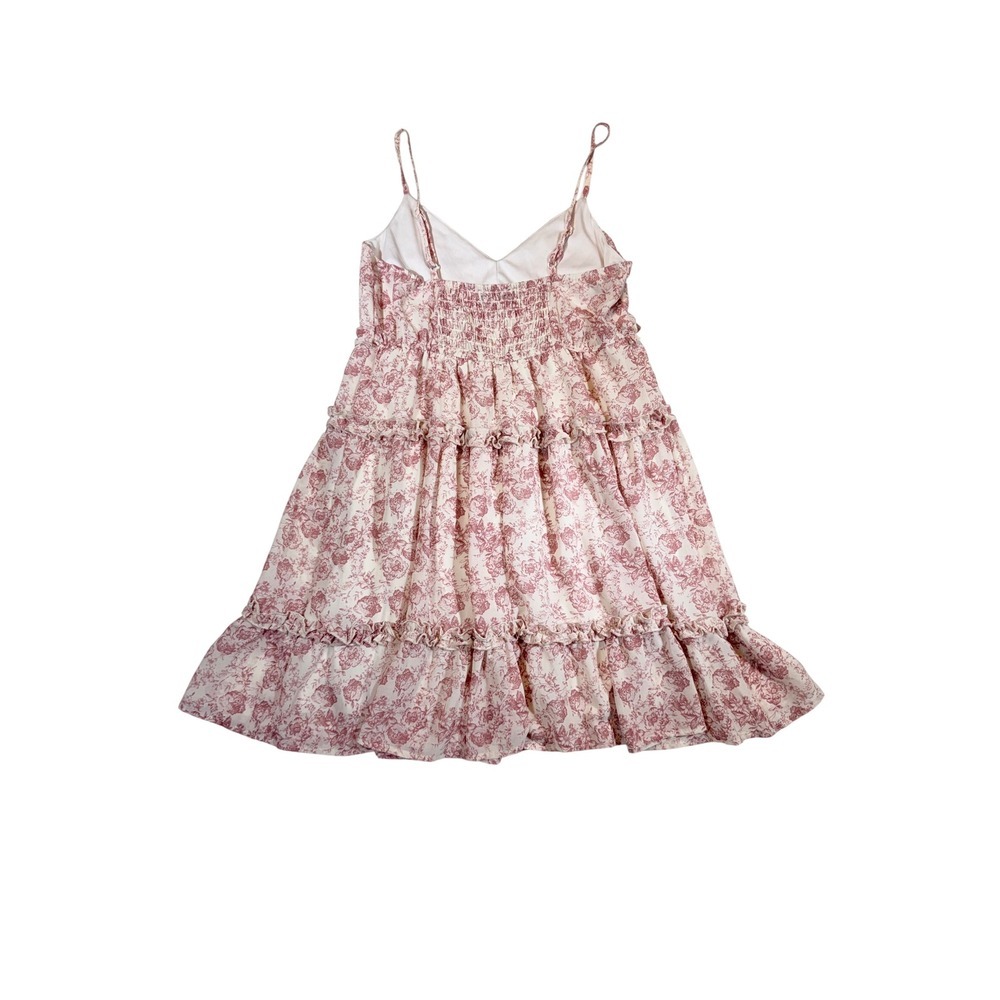 Trixxi Women's Floral Ruffle Tiered Mini Dress Spaghetti Straps Size M - Picture 2 of 3